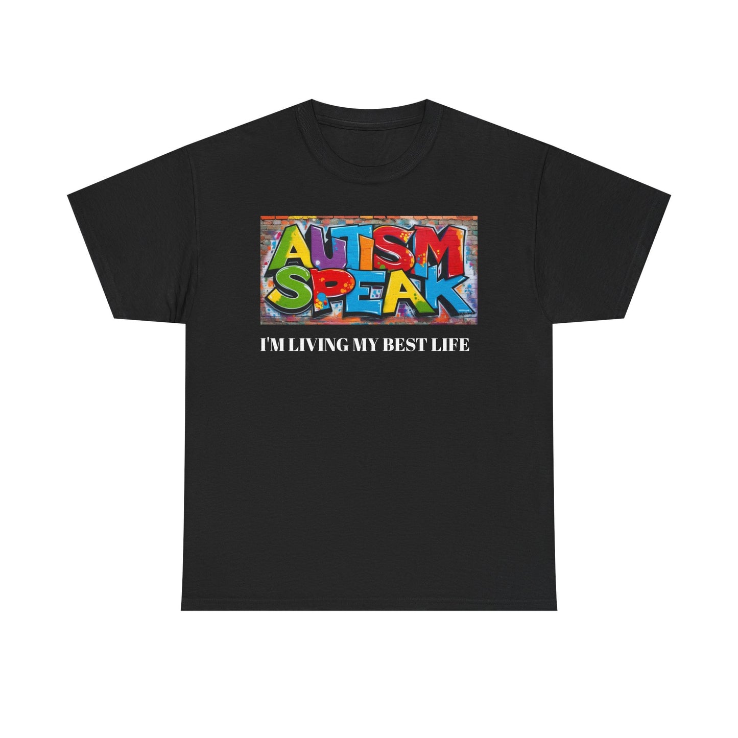 Graffiti Style Tee Shirt with 'AUTISM SPEAK' Design