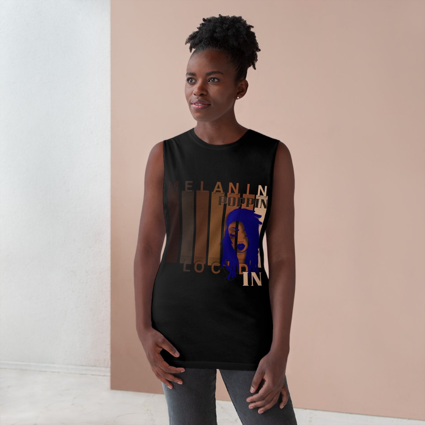 Melanin Poppin Blue Unisex Barnard Tank