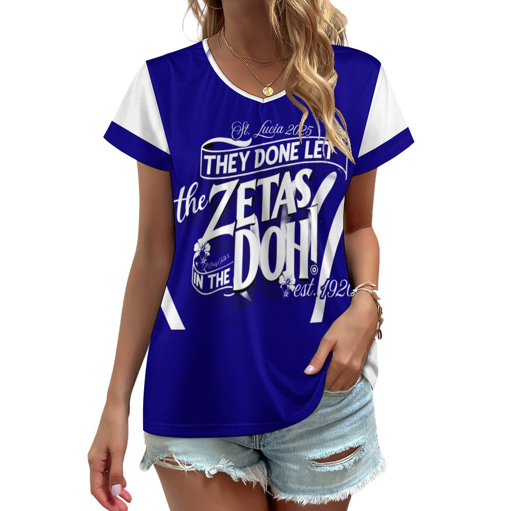 V-neck short sleeve T-shirt