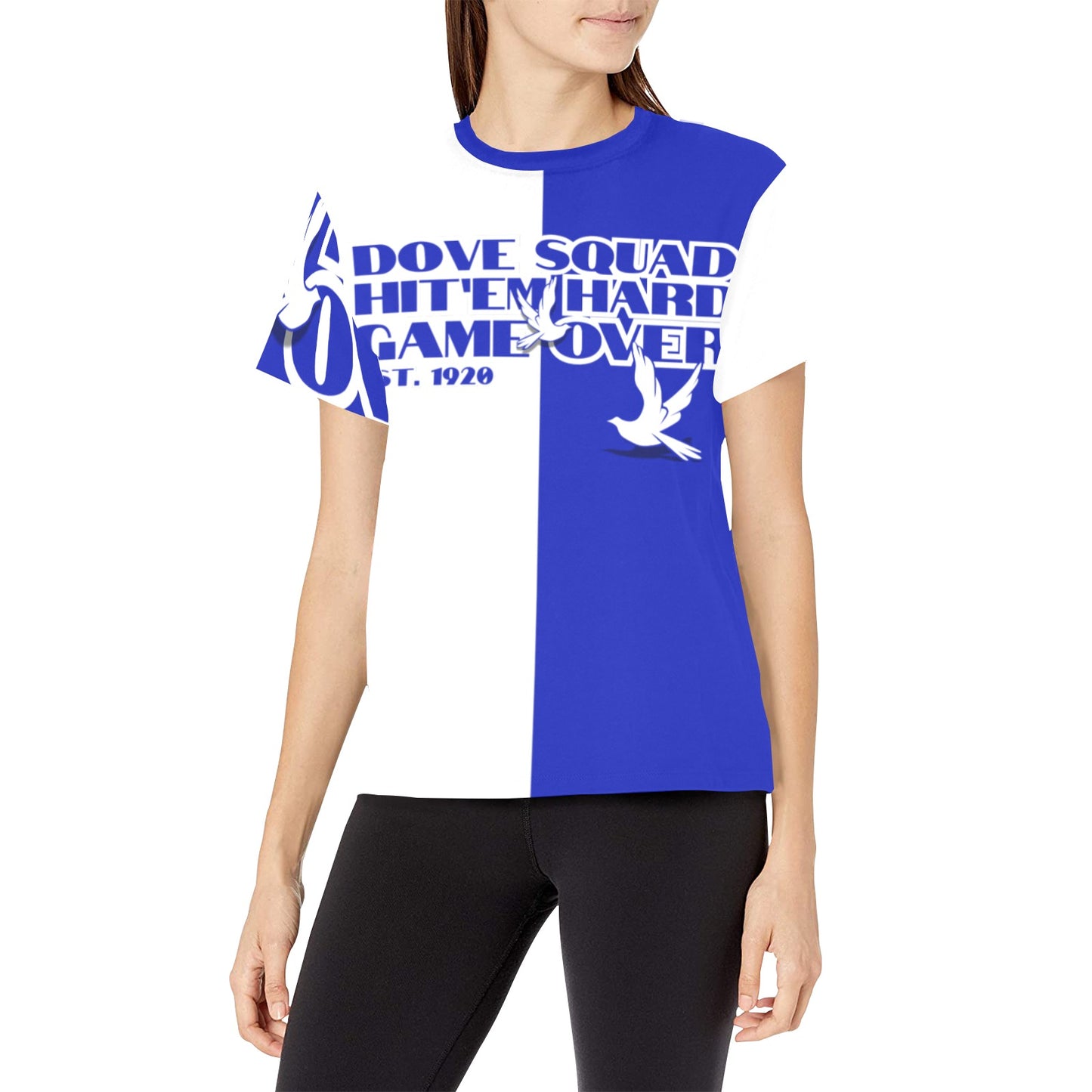 Dove Squad Hit'em Hard,, Game Over Women's All Over Print Crew Neck T-Shirt (Model T40-2)