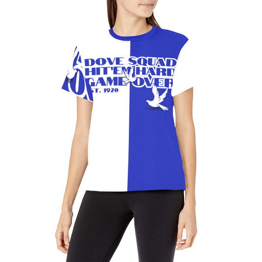 Dove Squad Hit'em Hard,, Game Over Women's All Over Print Crew Neck T-Shirt (Model T40-2)