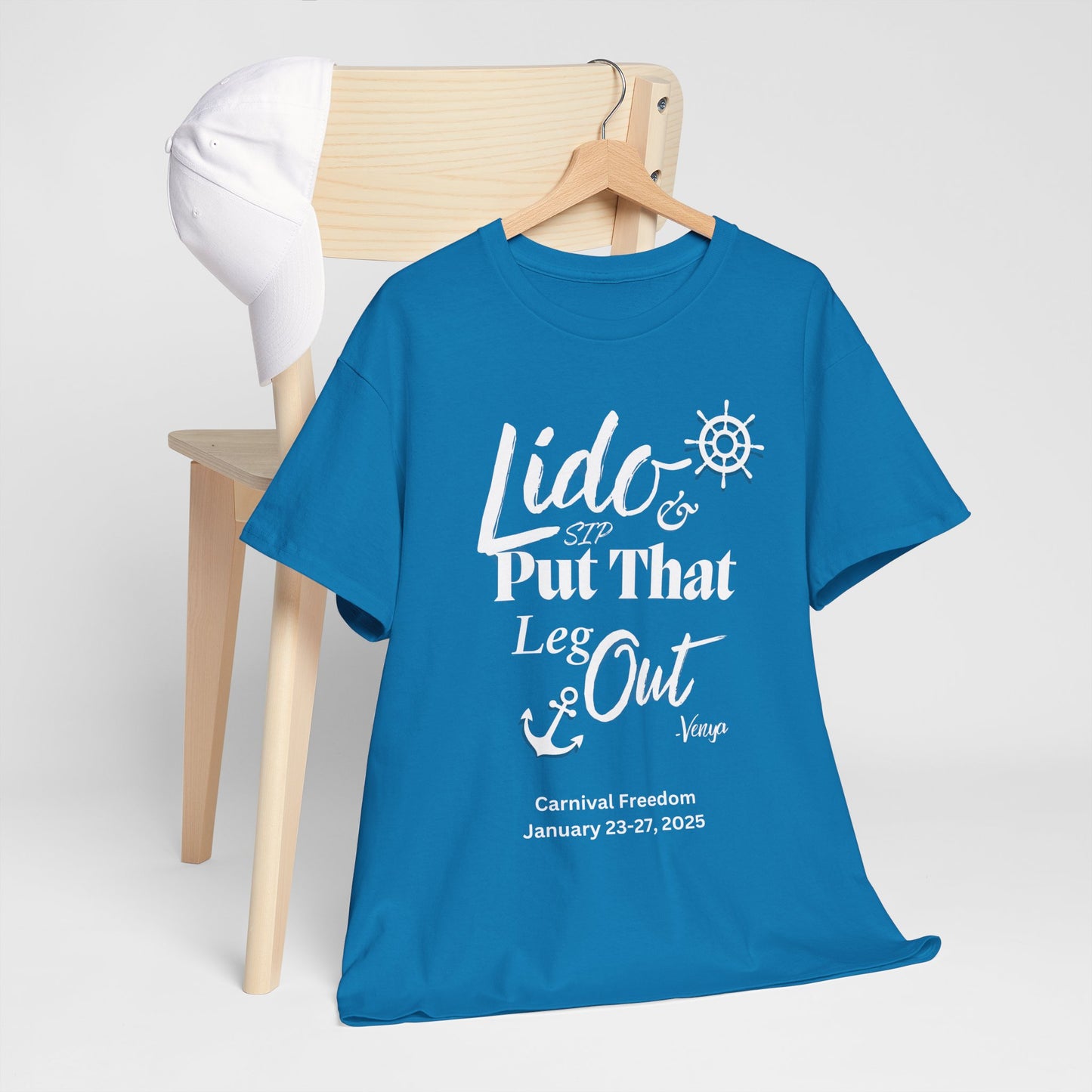 Lido Deck Unisex Tee - Cruise Ship Beach Poolside Vacation Shirt - Put That Leg Out