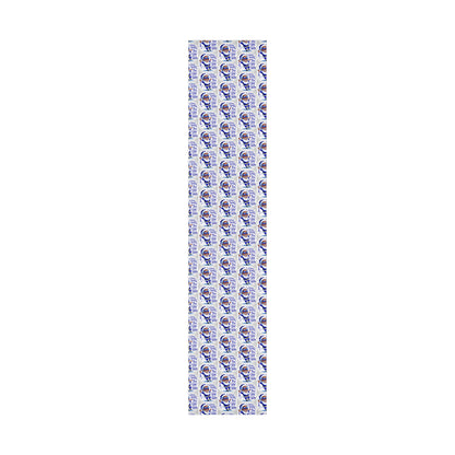 Gift Wrap Papers - Dear Santa African American Santa Yay baby Royal blue and white