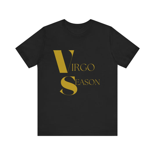 Virgo Black & Gold Tee - Unisex Jersey Short Sleeve