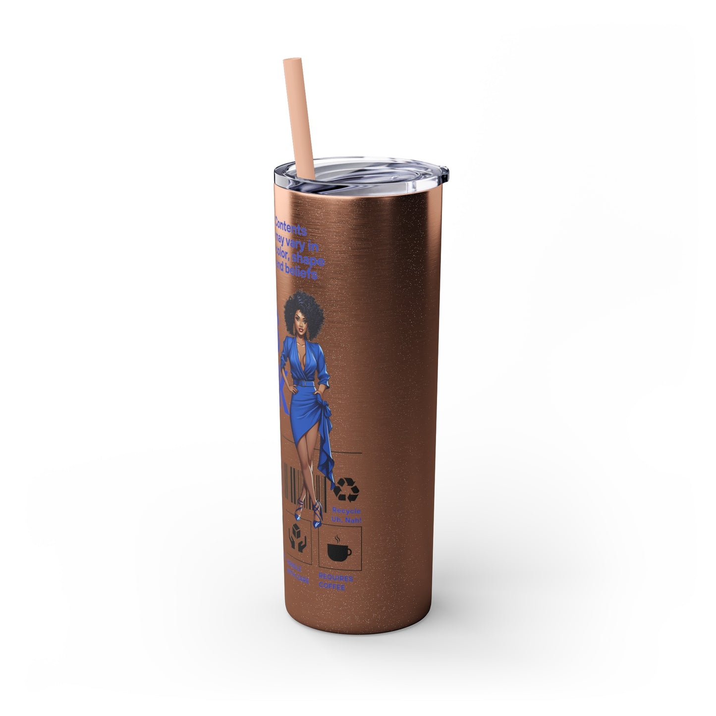 Boss Chick Skinny Tumbler with Straw, 20oz