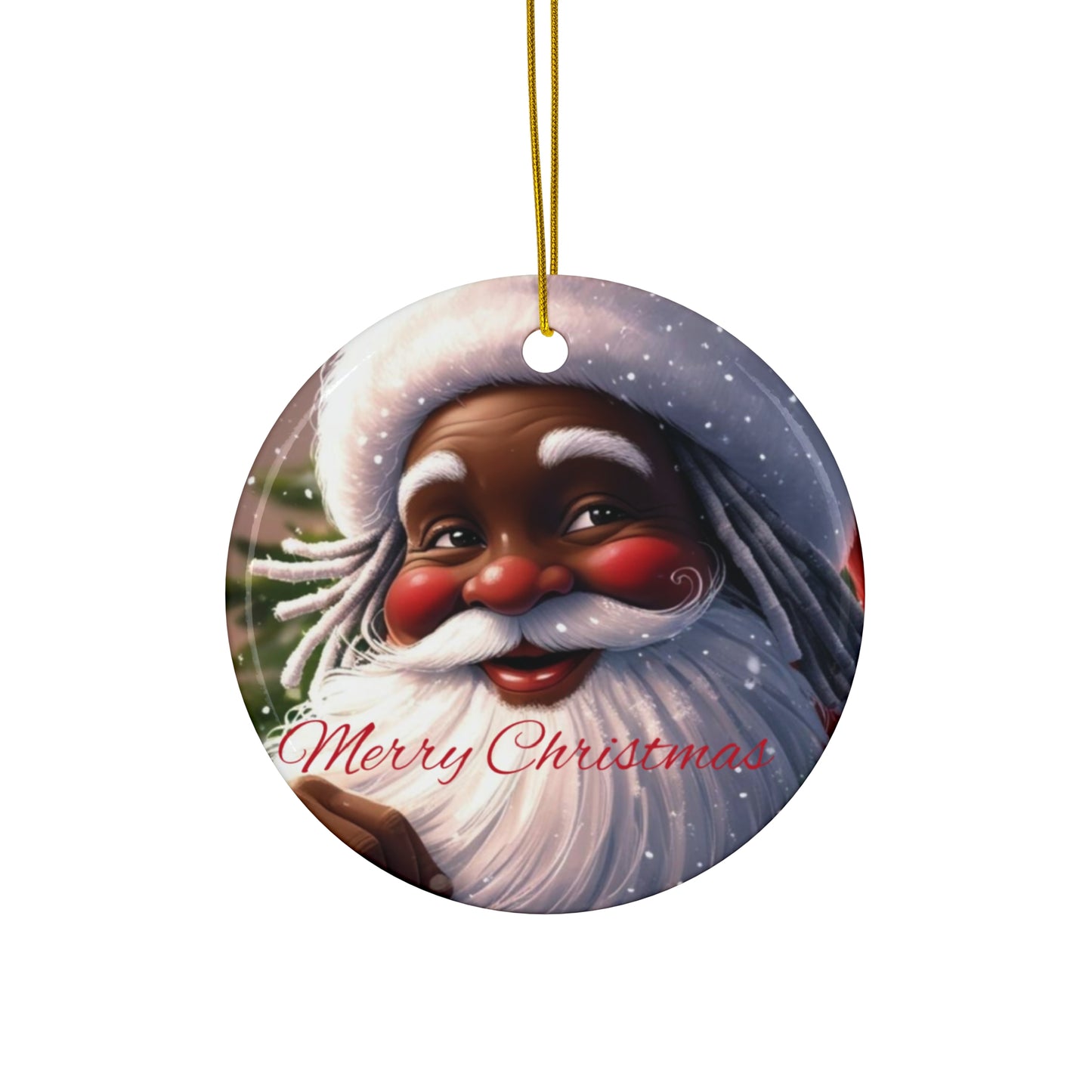 Ceramic Ornament, Christmas Decor, Holiday Bauble, Festive Santa Ornament, Xmas Tree Decoration, Santa Claus Ornament, Stocking Stuffer