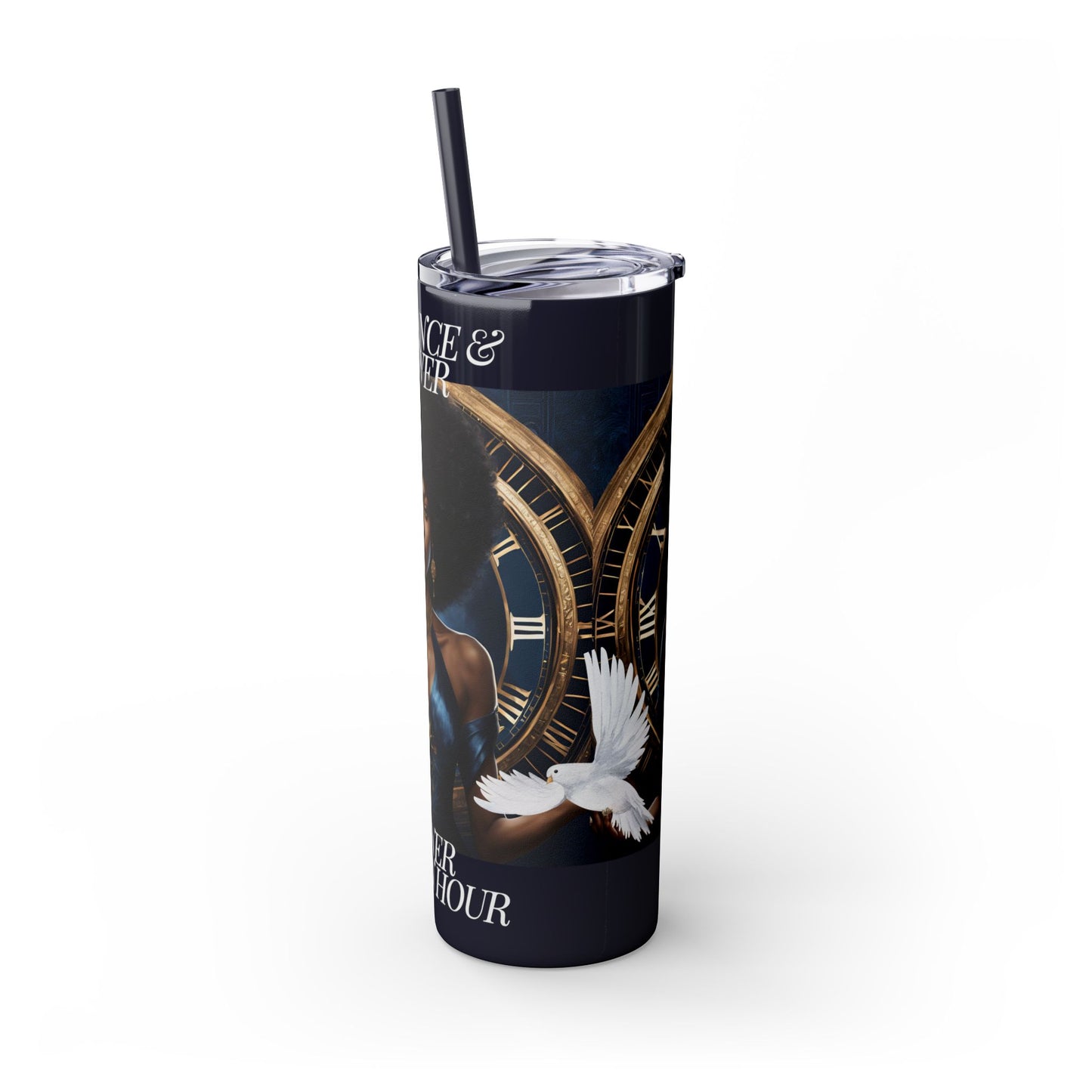 Elegance & Power.. A Finer Woman Hour Skinny Tumbler with Straw, 20oz