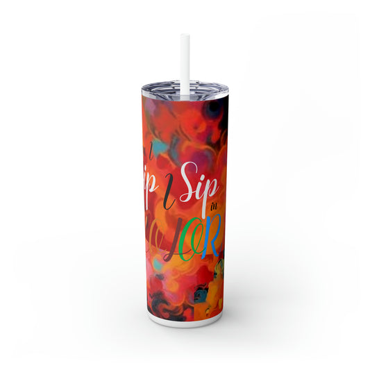 Sip in Color Skinny Tumbler with Straw, 20oz-VMA Specialties Boutique