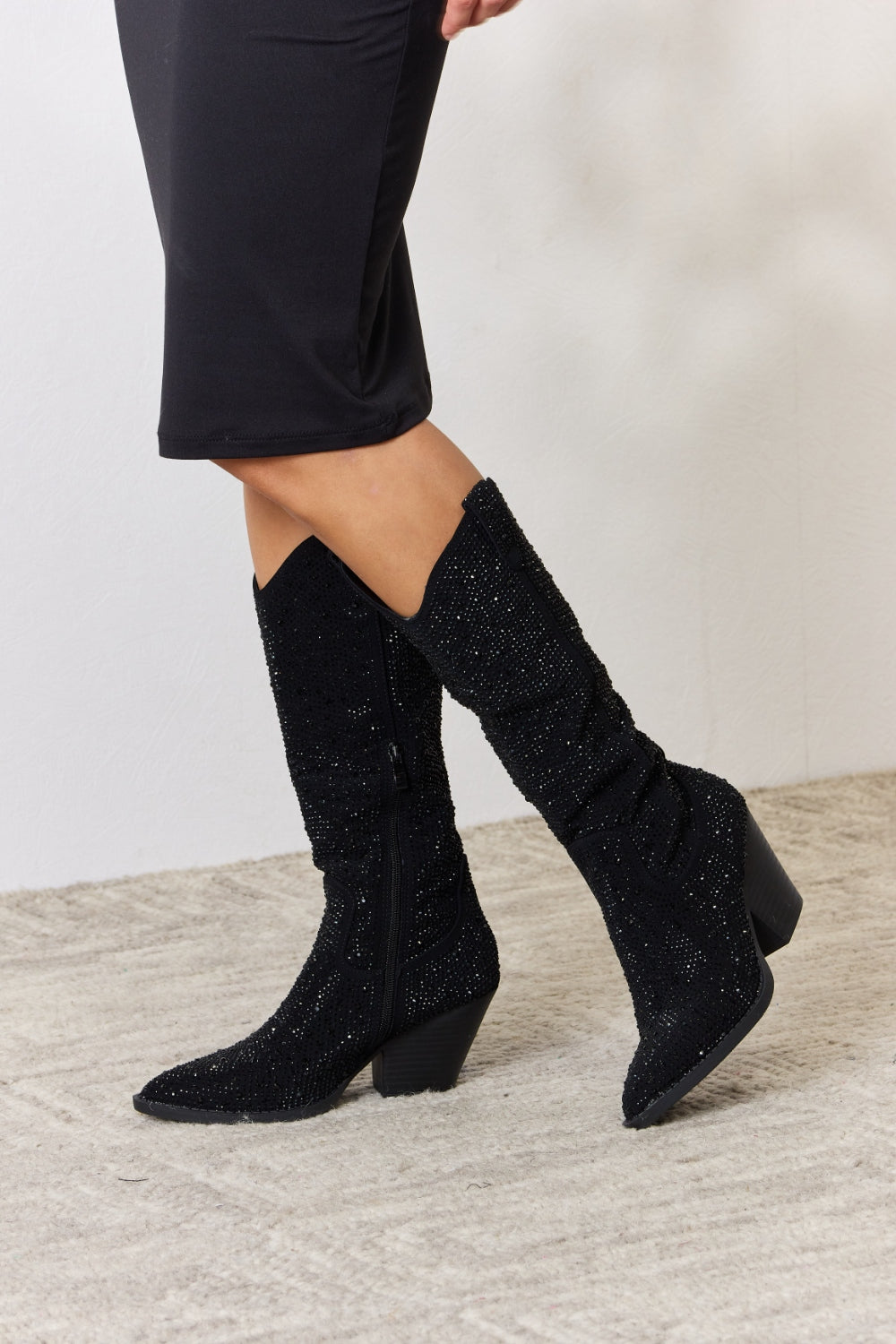 Forever Link Rhinestone Knee High Cowboy Boots-VMA Specialties Boutique