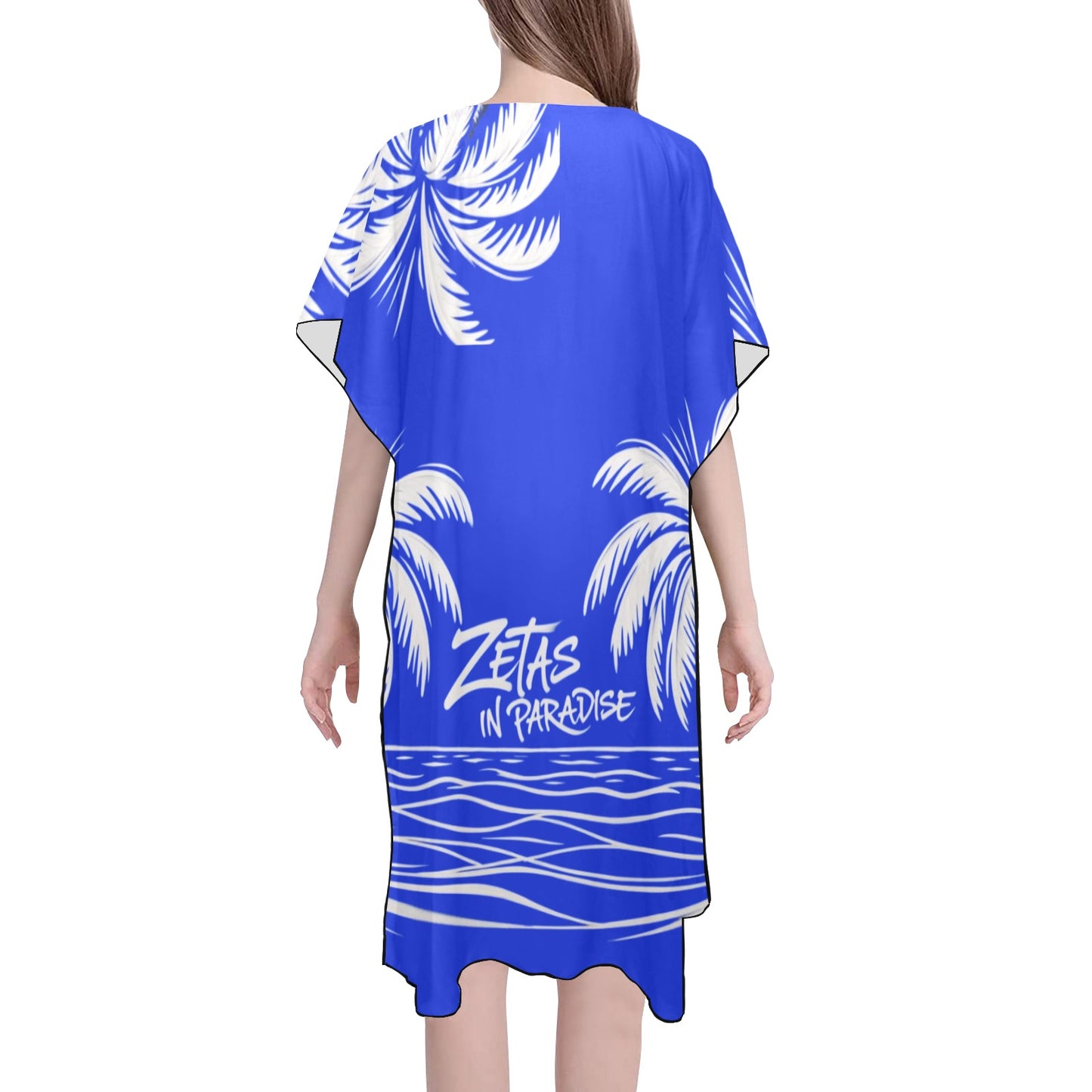 Zeta-Inspired Royal Blue & White Chiffon Cover-Up – Zeta in Paradise