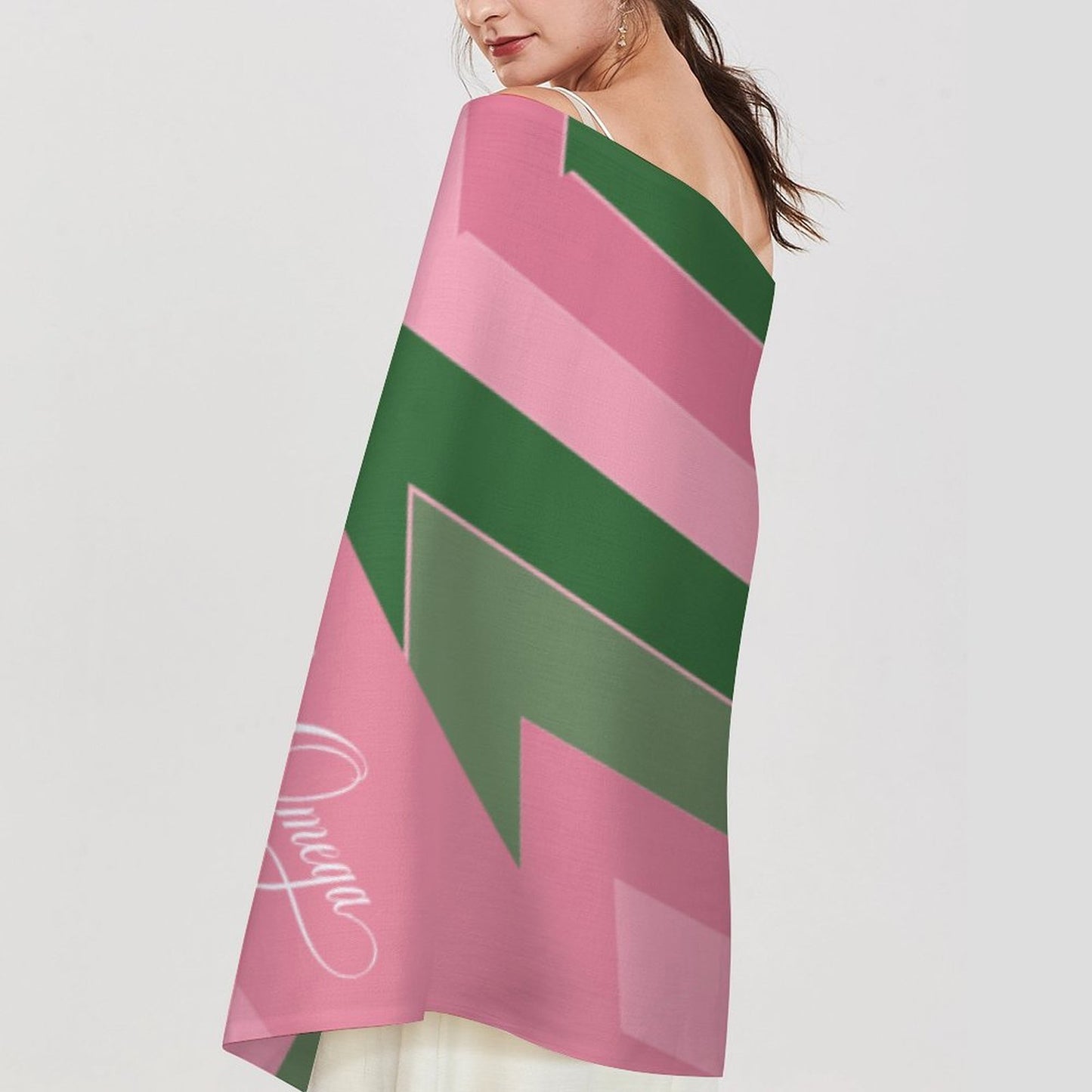 Emerald Stripe Tassel Scarf