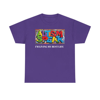 Graffiti Style Tee Shirt with 'AUTISM SPEAK' Design