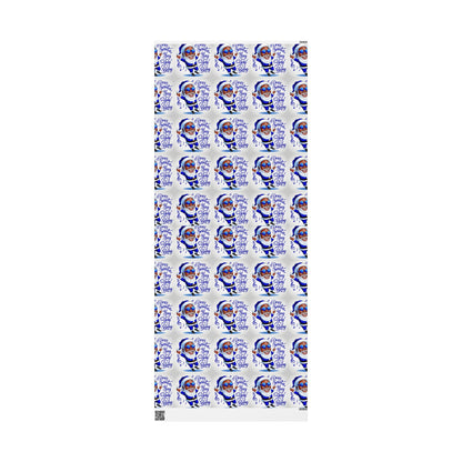 Deck the Halls with Joyful Blues: African American Santa Wrapping Paper