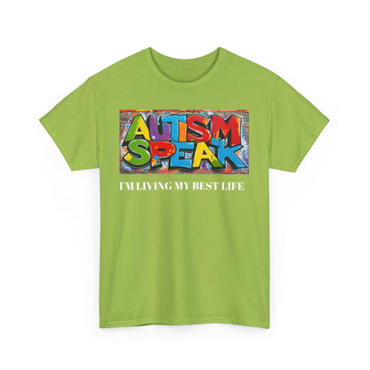 Graffiti Style Tee Shirt with 'AUTISM SPEAK' Design