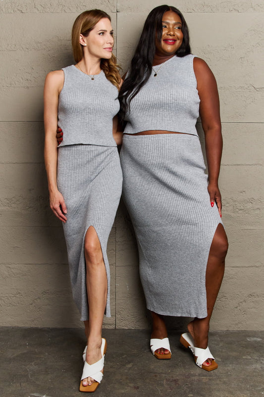 Sew In Love She's All That Fitted Two-Piece Skirt Set-VMA Specialties Boutique