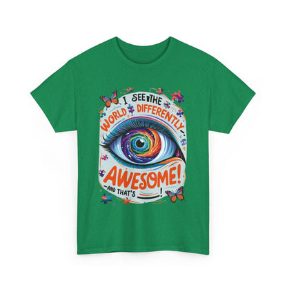Autistic Mind Unisex Tee, Neurodiversity Shirt, Eye Galaxy T-Shirt, Puzzle Pieces, Unique Perspectives Tee, Autism Awareness