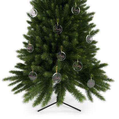 Glass Ornaments Merry Pretty Christmas 2024 Pink and Green Sorority Inspired Ornament