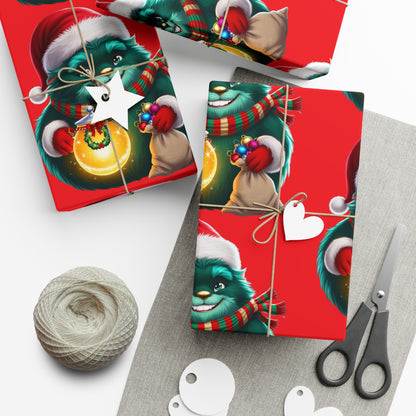 Wrapping Papers, Festive Wizzle Claus Holiday Gift Wrap, Christmas Wrapping Sheets, Winter Magical Gift Wrap, Holiday Cheer