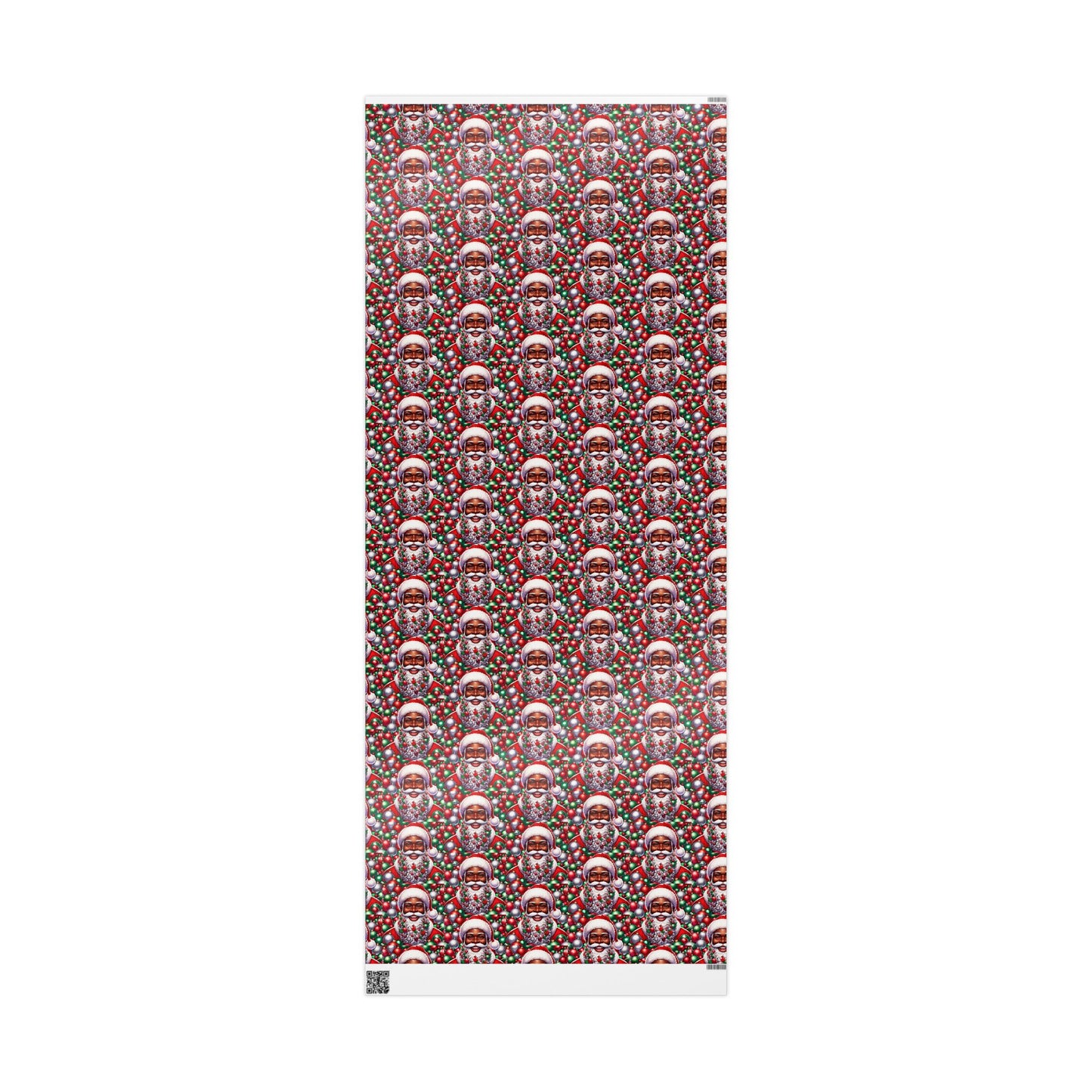 Christmas Cheer Wrapping Papers, Festive African American Santa Gift Wrap, Holiday Ornaments, Rosy Cheeks, Nose, Xmas Spirit Decor, Party