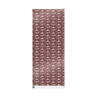 Christmas Cheer Wrapping Papers, Festive African American Santa Gift Wrap, Holiday Ornaments, Rosy Cheeks, Nose, Xmas Spirit Decor, Party