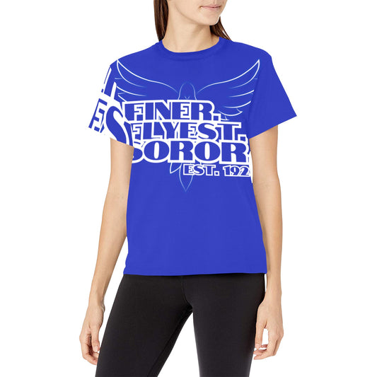 Finer Flyest Soror Women's All Over Print Crew Neck T-Shirt (Model T40-2)