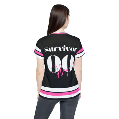 Sports Jersey Breast Cancer Awareness Survivor Pink, White and Black
