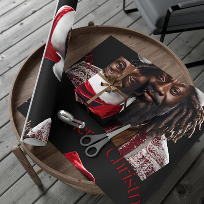 Merry Christmas  African American Inspired Santa Clause -Gift Wrap