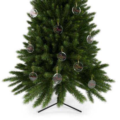 Copy of Glass Ornaments Merry Diva Christmas 2024 Red and White Sorority Inspired Ornament