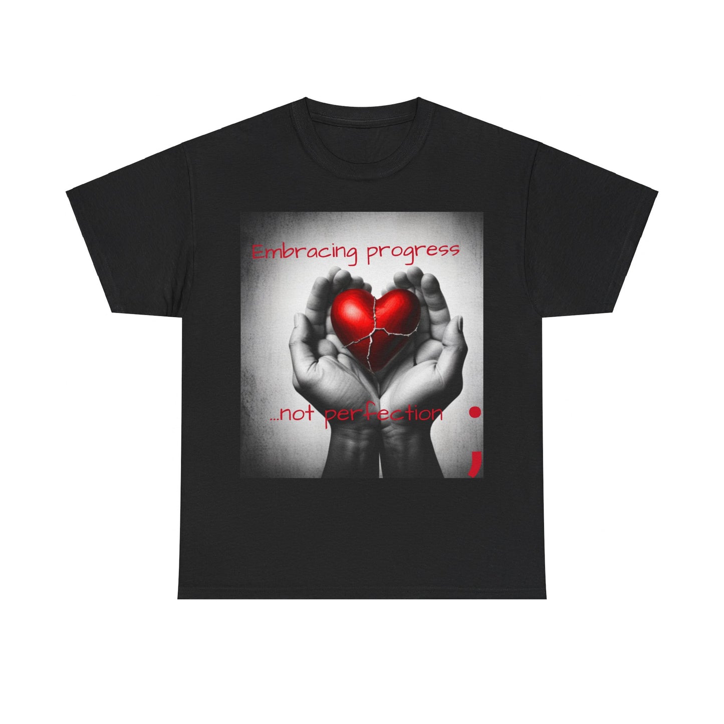 Embracing Progress, Not Perfection Mental Health Awareness Unisex Heavy Cotton Tee