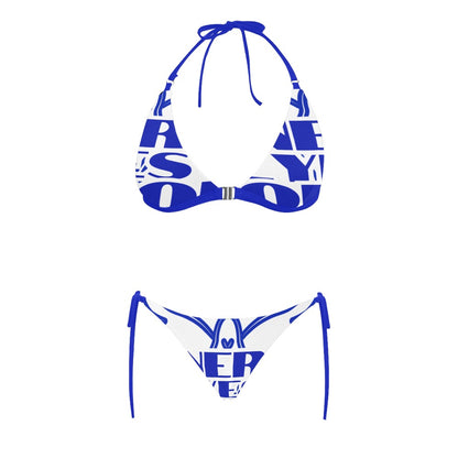 Finer Buckle Front Halter Bikini Swimsuit (Model S08)