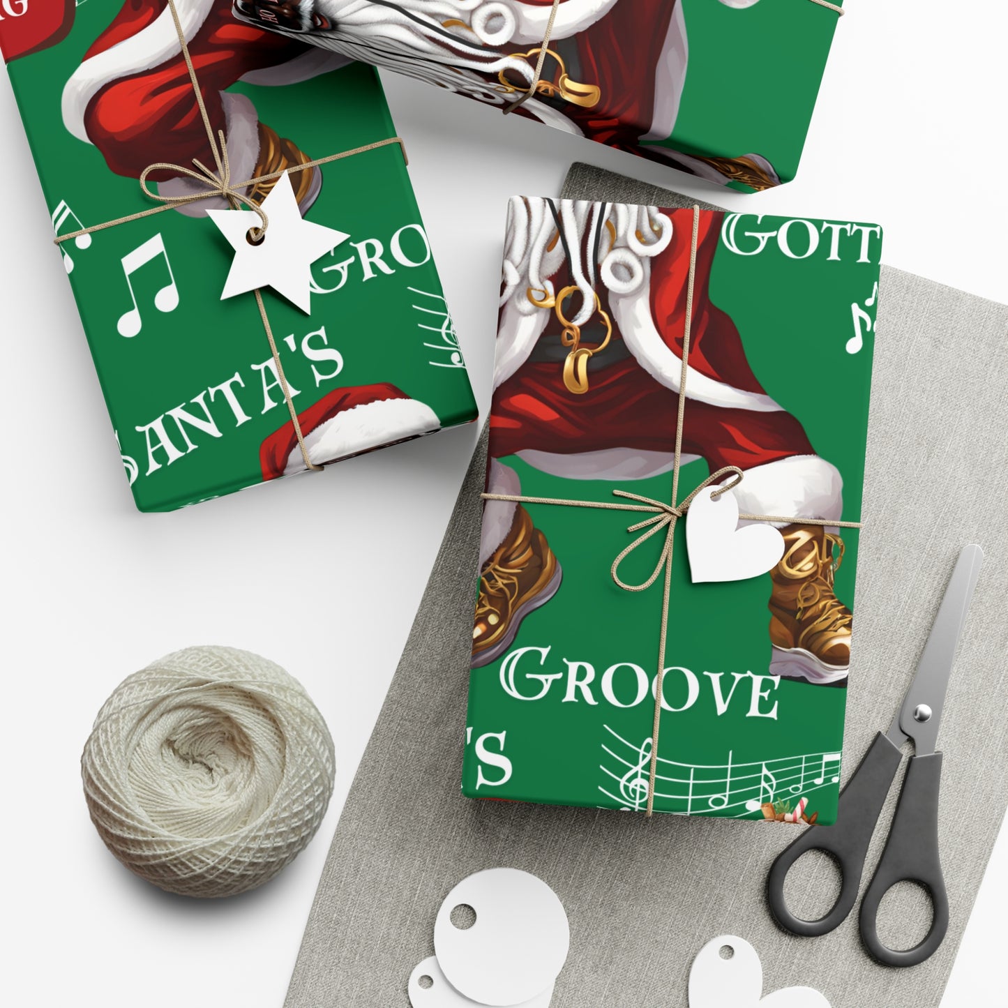 Santa Gotta Groove, African American Santa Christmas Holiday Wrap
