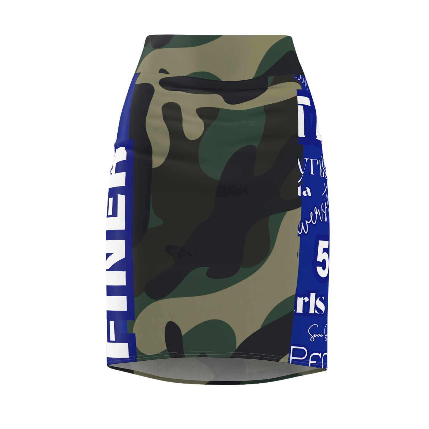 Zeta Inspired Army Camo Women's Pencil Skirt-Tan