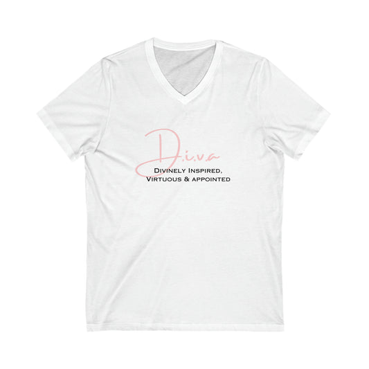 DIVA Jersey Short Sleeve V-Neck Tee-VMA Specialties Boutique