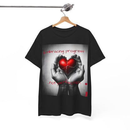 Embracing Progress, Not Perfection Mental Health Awareness Unisex Heavy Cotton Tee
