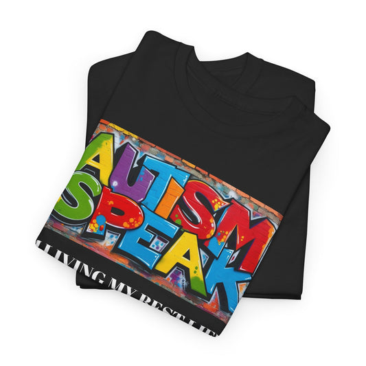 Graffiti Style Tee Shirt with 'AUTISM SPEAK' Design