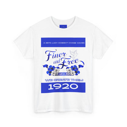 Finer and Free Zeta Lady Unisex Heavy Cotton Tee - 1920 Commemorative T-Shirt