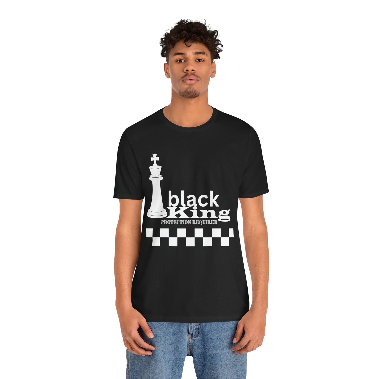 Black King Chess Tee - Unisex Jersey Short Sleeve