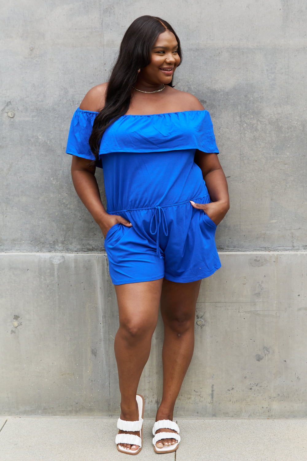 Culture Code Full Size Off The Shoulder Romper-VMA Specialties Boutique