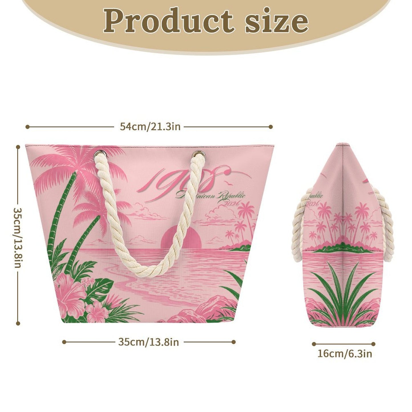 1908 Pink Paradise Signature Beach Tote — Dominican Republic Edition