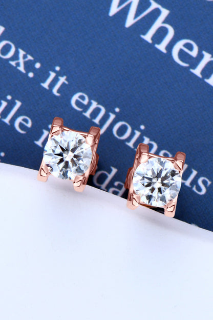Moissanite 925 Sterling Silver Stud Earrings-VMA Specialties Boutique