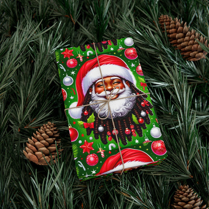 Christmas Cheer African American Wrapping Papers, Holiday Ornaments, Rosy Cheeks, Nose, Xmas Spirit Decor, Party