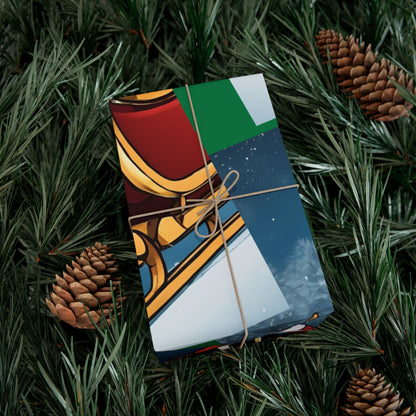Gift Wrap-African American Inspired Santa on Sleigh