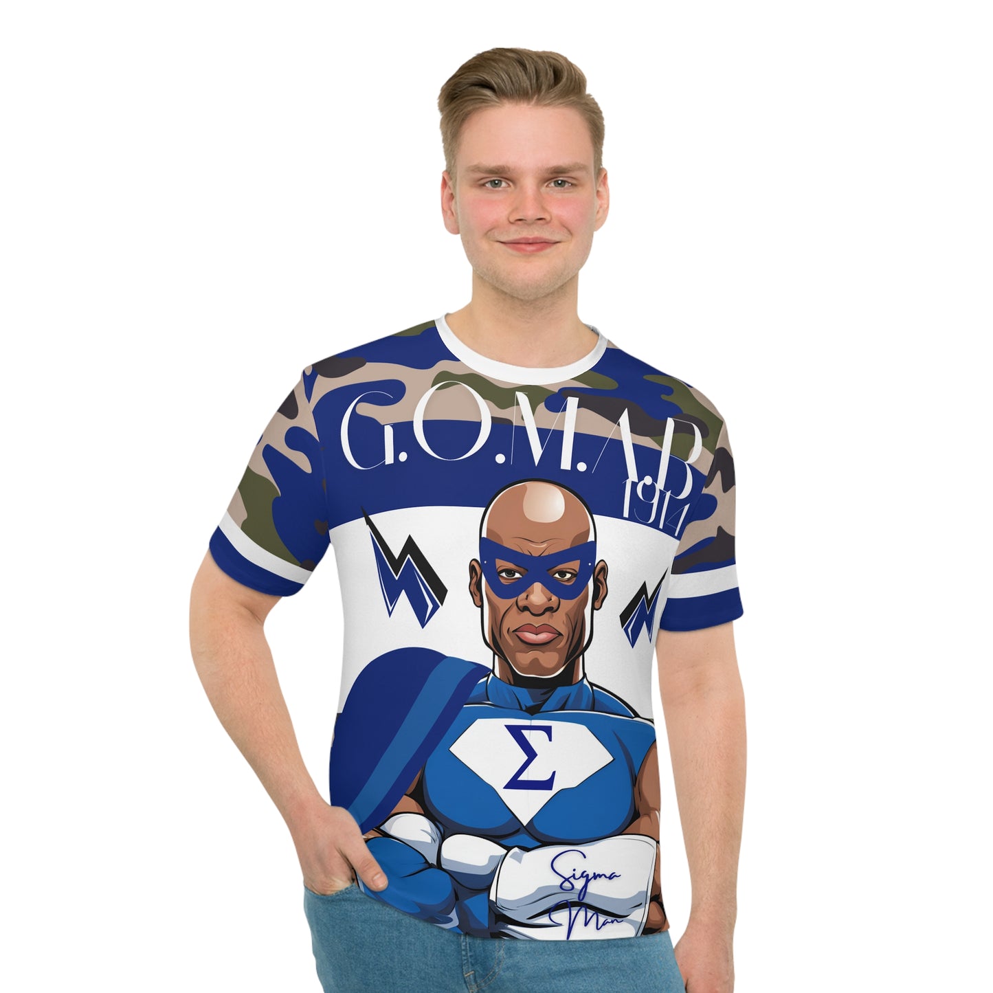 Superhero Σ Symbol All-Over Print T-shirt