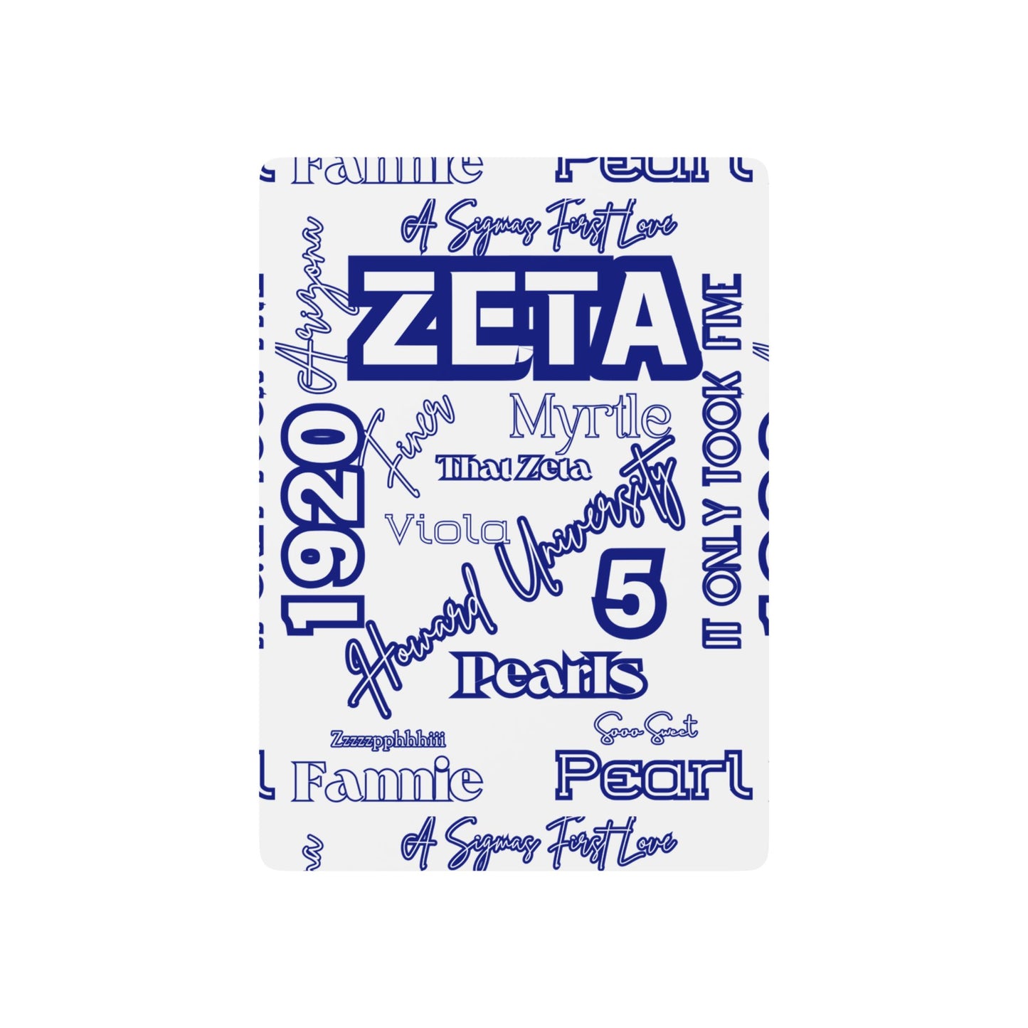 Playing Cards - Custom Zeta Deck with White and  Royal Blue Design
