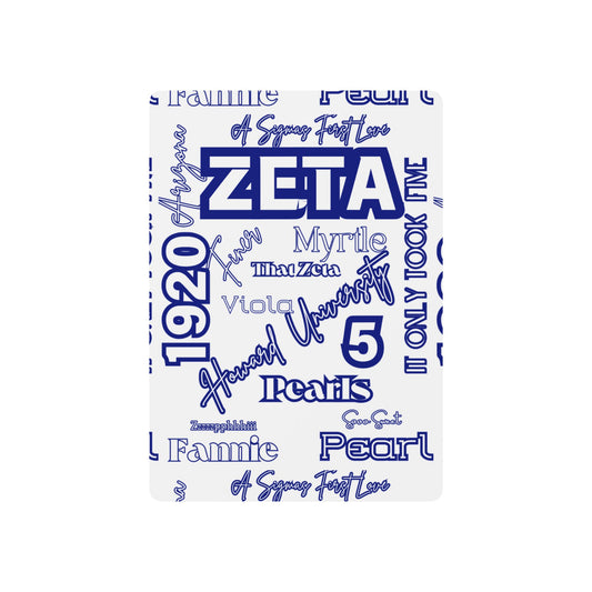 Playing Cards - Custom Zeta Deck with White and  Royal Blue Design