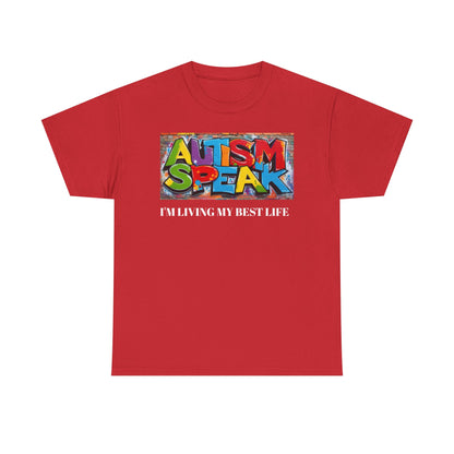 Graffiti Style Tee Shirt with 'AUTISM SPEAK' Design