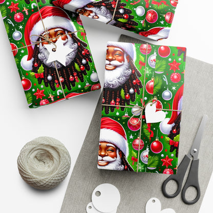 Christmas Cheer African American Wrapping Papers, Holiday Ornaments, Rosy Cheeks, Nose, Xmas Spirit Decor, Party