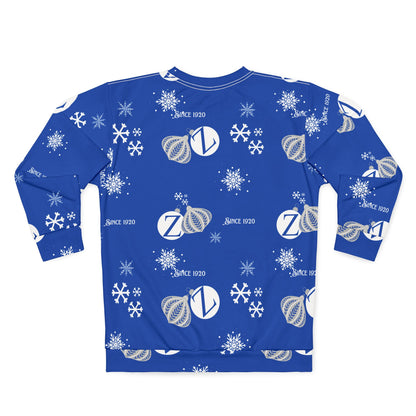 My Finer Christmas Ya Digs Sweater Royal Blue and White Zeta Inspired