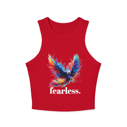 Racer Tank Top, 'fearless' Graphic Design, Edgy & Empowering Top, Casual Outings, Layering, Women's Tee, Graffiti Style