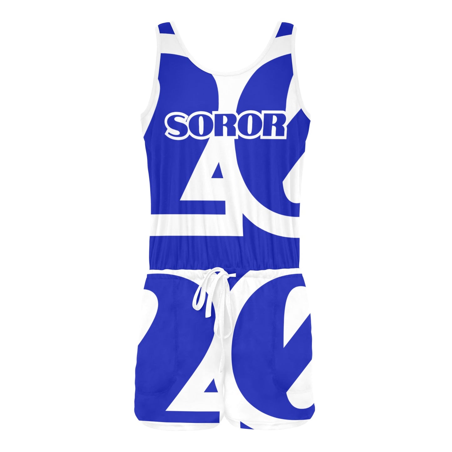 20 Jumper Soror All Over Print Vest Short Jumpsuit